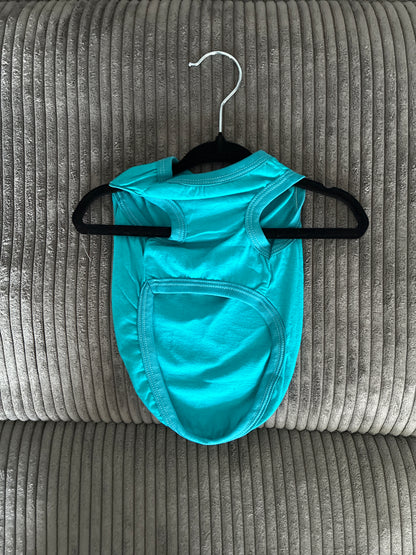 Small- Teal pet tank top