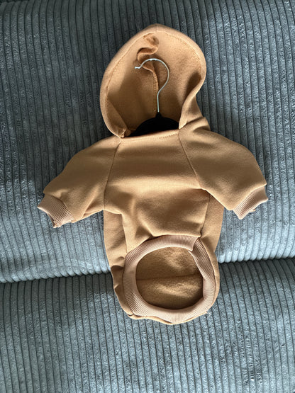 Small- Beige pet hoodie
