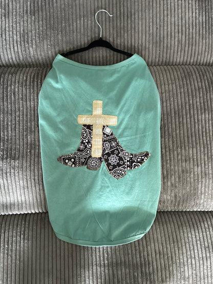 XL- Green pet tank top