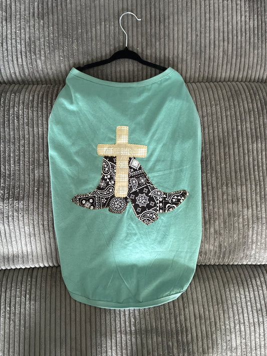 XL- Green pet tank top
