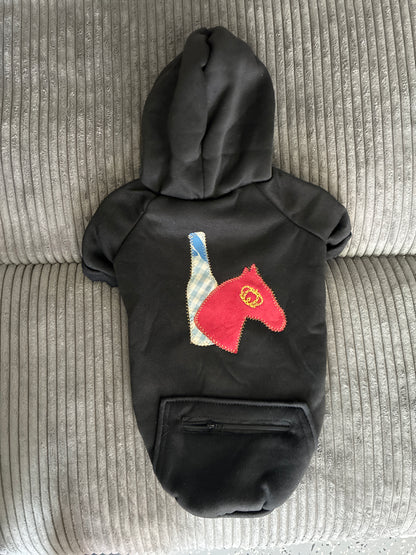 Medium- Black pet hoodie