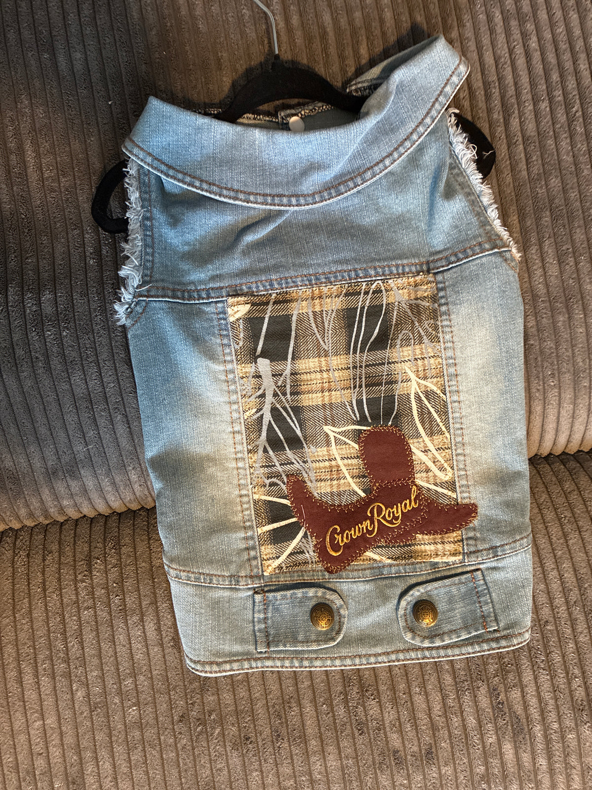 Large- Denim pet vest