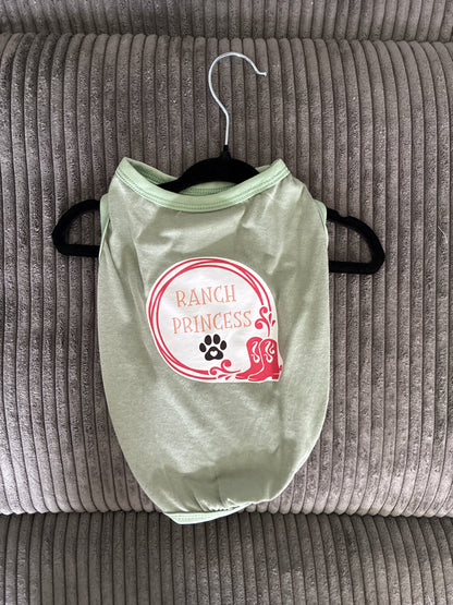 Small- green pet tank top