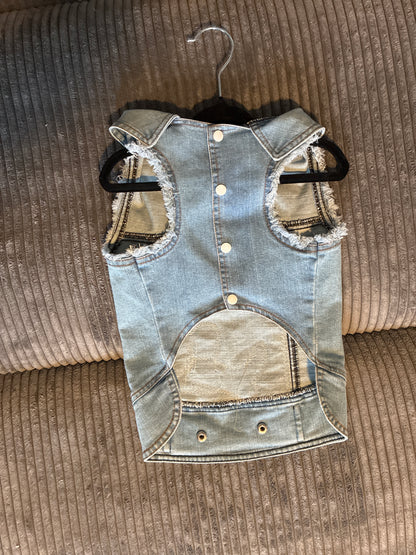 Large- Denim pet vest